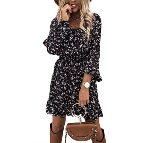 women's spring autumn style dress women's casual printed ruffles square collar long sleeve european style dress, Black;gray
women's spring autumn style dress women's casual printed ruffles square collar long sleeve european style dress, Black;gray