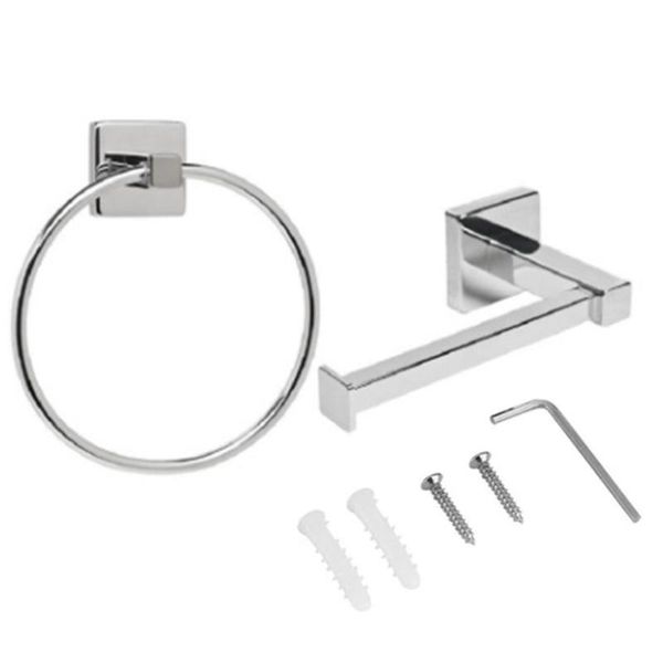 toilet paper holders stainless steel towel ring and roll holder set - 2 pieces bathroom accessory wall-mounted
toilet paper holders stainless steel towel ring and roll holder set - 2 pieces bathroom accessory wall-mounted