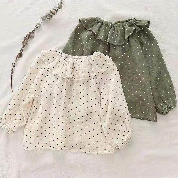 girls' , baby long-sleeved shirts, toddler girls, polka dot doll collars, princess shirts, children's casual, White;black
girls' , baby long-sleeved shirts, toddler girls, polka dot doll collars, princess shirts, children's casual, White;black
