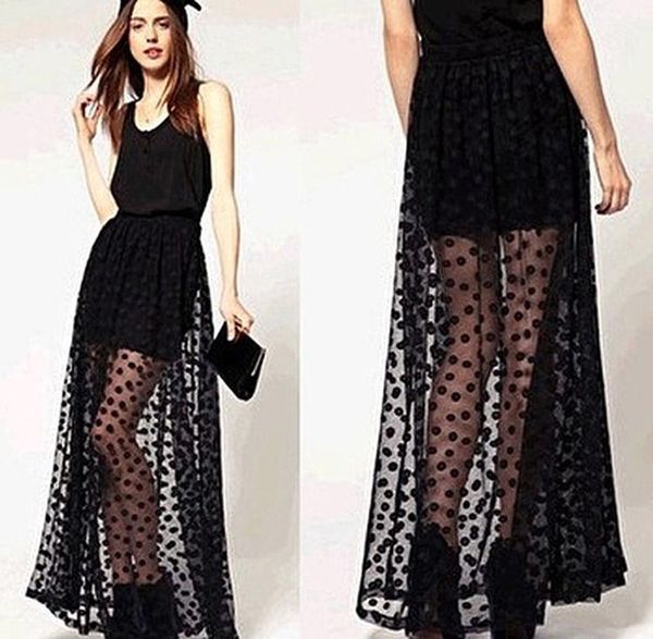 skirts slim elastic waist skirt fashion women polka dot layer lace mesh long maxi, Black
skirts slim elastic waist skirt fashion women polka dot layer lace mesh long maxi, Black