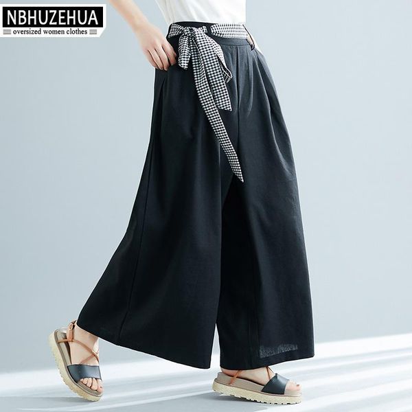 women's pants & capris nbhuzehua women plus size trousers high waist wide leg full length office wear black white linen 5xl 19-d326
women's pants & capris nbhuzehua women plus size trousers high waist wide leg full length office wear black white linen 5xl 19-d326