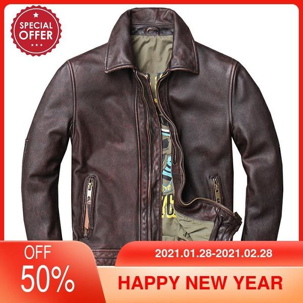 2021 vintage brown casual style genuine leather jacket men plus size 5xl real natural cowhide slim fit autumn coat, Black
2021 vintage brown casual style genuine leather jacket men plus size 5xl real natural cowhide slim fit autumn coat, Black
