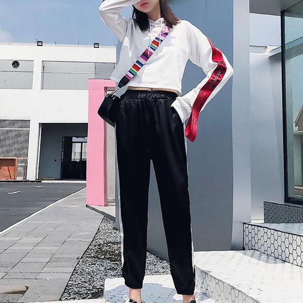 women's pants & capris fashion spring women trousers high waist autumn sports jogger hip-hop, Black;white
women's pants & capris fashion spring women trousers high waist autumn sports jogger hip-hop, Black;white