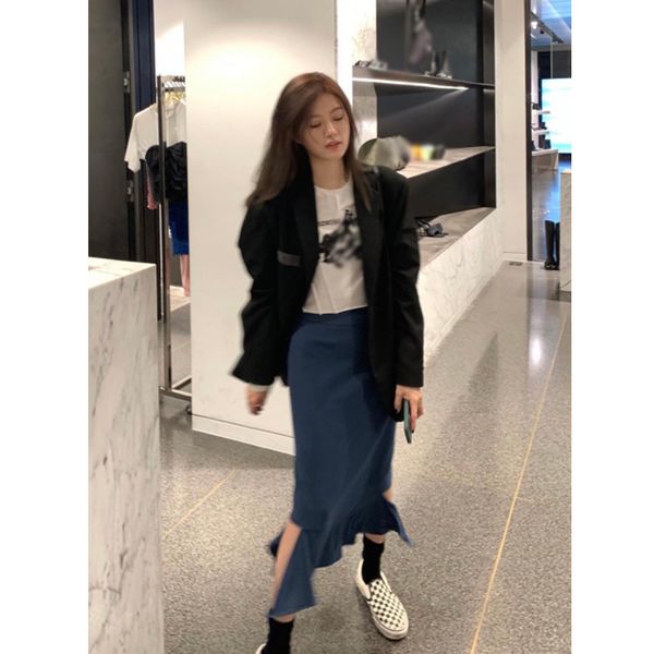 skirts fashion temperament harajuku style irregular elastic women's high waist thin medium and long split skirt fashion, Black
skirts fashion temperament harajuku style irregular elastic women's high waist thin medium and long split skirt fashion, Black