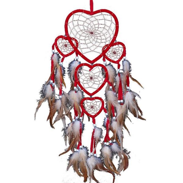 handmade love heart dream catcher with feathers wall hanging ornament wind chimes hanging decorations
handmade love heart dream catcher with feathers wall hanging ornament wind chimes hanging decorations