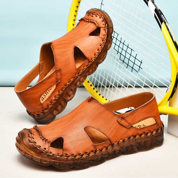 sandals shoes for men's big foot slippers summer breathable genuine leather deadlift casual driving beach dad outdoor soft soled 210619, Black
sandals shoes for men's big foot slippers summer breathable genuine leather deadlift casual driving beach dad outdoor soft soled 210619, Black