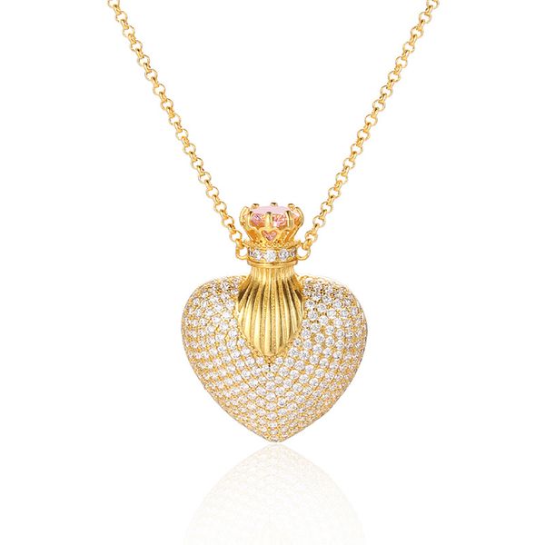 new 3a cubic zircon heart shape perfume bottle pendant necklace fashion women's hip hop jewelry for men party gift, Silver
new 3a cubic zircon heart shape perfume bottle pendant necklace fashion women's hip hop jewelry for men party gift, Silver