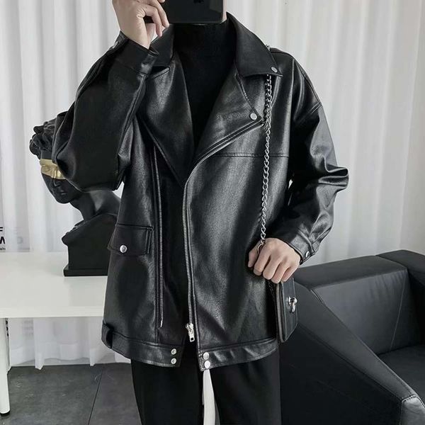 2021 spring and autumn new clothes men's korean loose fashion coat youth handsome leather jacket, Black
2021 spring and autumn new clothes men's korean loose fashion coat youth handsome leather jacket, Black