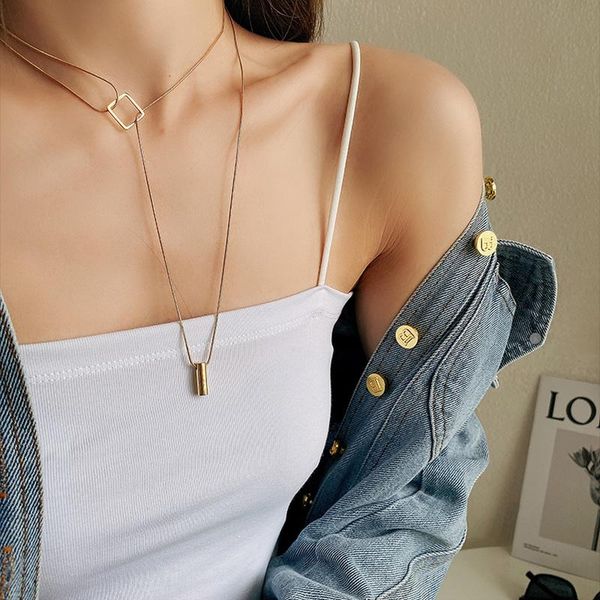 pendant necklaces u-magical temperament multi-layer gold color stainless steel necklace for women hollow metal asymmetry jewelry, Silver
pendant necklaces u-magical temperament multi-layer gold color stainless steel necklace for women hollow metal asymmetry jewelry, Silver