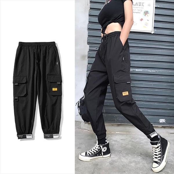 black high waist cargo women capris casual punk loose streetwear pencil harajuku fashion hip hop female trousers, Black;white
black high waist cargo women capris casual punk loose streetwear pencil harajuku fashion hip hop female trousers, Black;white