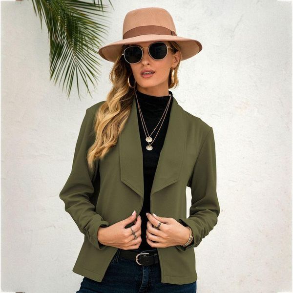 women's suits & blazers solid colors buttonless blazer women formal clothing all match commute casual short suit 2021 office lady fashi, White;black
women's suits & blazers solid colors buttonless blazer women formal clothing all match commute casual short suit 2021 office lady fashi, White;black