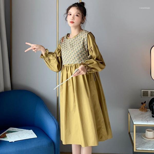 autumn pregnant woman loose dress suits plus size yellow with floral jacket twinset maternity cotton clothes set wholesale1, White
autumn pregnant woman loose dress suits plus size yellow with floral jacket twinset maternity cotton clothes set wholesale1, White