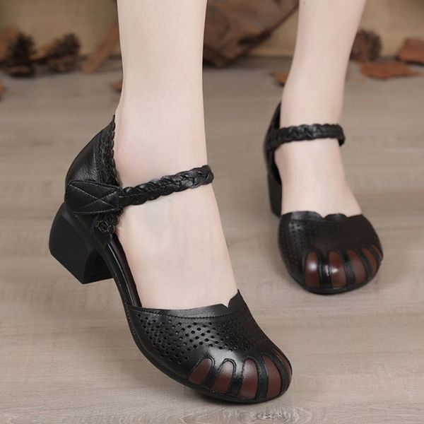 sandals genuine leather women 2021 summer hook & loop print retro shoes sewing handmade concise leisure hollow ladies sandalias, Black
sandals genuine leather women 2021 summer hook & loop print retro shoes sewing handmade concise leisure hollow ladies sandalias, Black