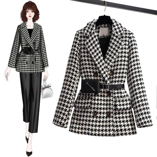 women's suits & blazers plus size blazer jacket women autumn winter 2021 suit woolen coat outerwea lady loose korean houndstooth overco, White;black
women's suits & blazers plus size blazer jacket women autumn winter 2021 suit woolen coat outerwea lady loose korean houndstooth overco, White;black
