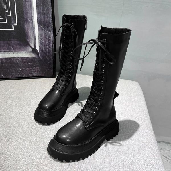 boots 2021 fashion knee-high for women autumn lace-up chunky soft casual round combat platform ladies shoes, Black
boots 2021 fashion knee-high for women autumn lace-up chunky soft casual round combat platform ladies shoes, Black