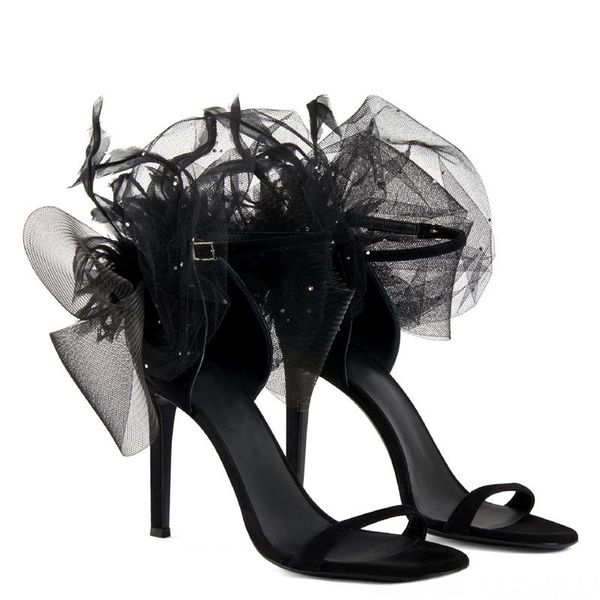 butterfly knot lace feather sandals solid black fashion high heels cover heel ladies buckle strap pumps dress shoes big size
butterfly knot lace feather sandals solid black fashion high heels cover heel ladies buckle strap pumps dress shoes big size