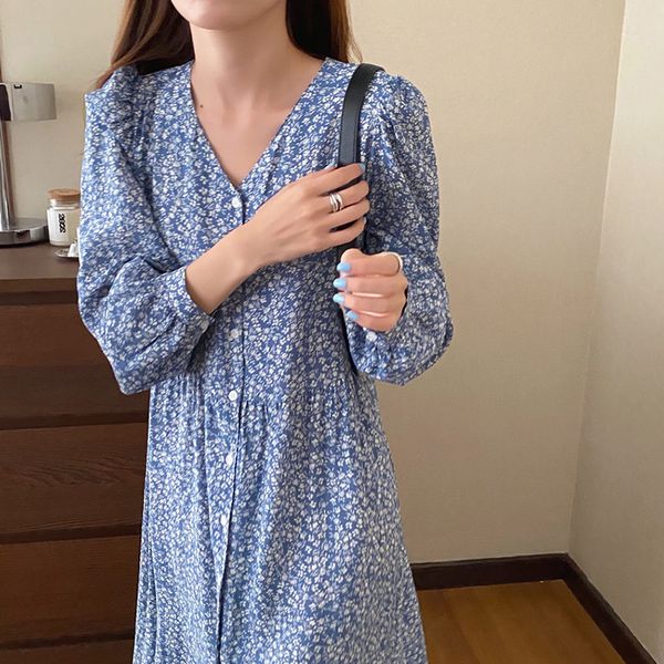floral women dress korean style v neck long sleeve dresses single breasted loose waist vintage clothing casual a-line, Black;gray
floral women dress korean style v neck long sleeve dresses single breasted loose waist vintage clothing casual a-line, Black;gray