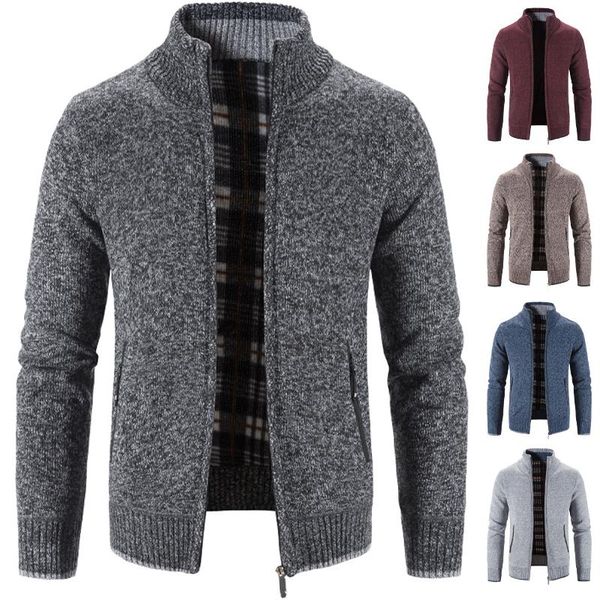 men's jackets cardigan autumn/winter sweater thick fleece knit coat solid color casual pocket zipper jacket, Black;brown
men's jackets cardigan autumn/winter sweater thick fleece knit coat solid color casual pocket zipper jacket, Black;brown