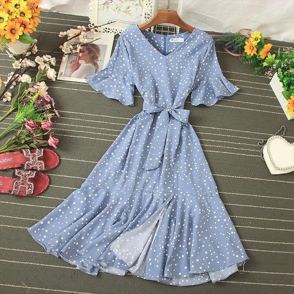 summer blue green pink womens dresses polka dot vintage high waist a line ladies vestidos verano casual v neck, Black;gray
summer blue green pink womens dresses polka dot vintage high waist a line ladies vestidos verano casual v neck, Black;gray