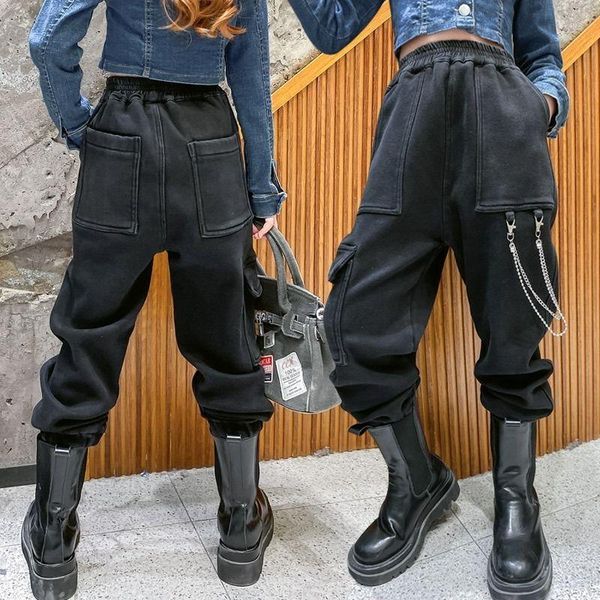 jeans spring autumn kids girls 2021 casual solid elastic waist pants children clothing fashion denim bean foot trousers c31, Blue 
jeans spring autumn kids girls 2021 casual solid elastic waist pants children clothing fashion denim bean foot trousers c31, Blue