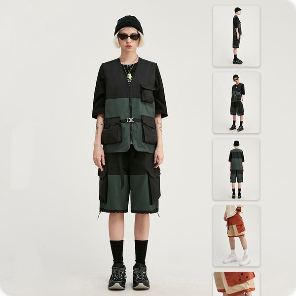 mens cargo sets streetwear vests loose style male shorts elastic waist hip hop pockets fashion tracksuits streetwears, Gray
mens cargo sets streetwear vests loose style male shorts elastic waist hip hop pockets fashion tracksuits streetwears, Gray