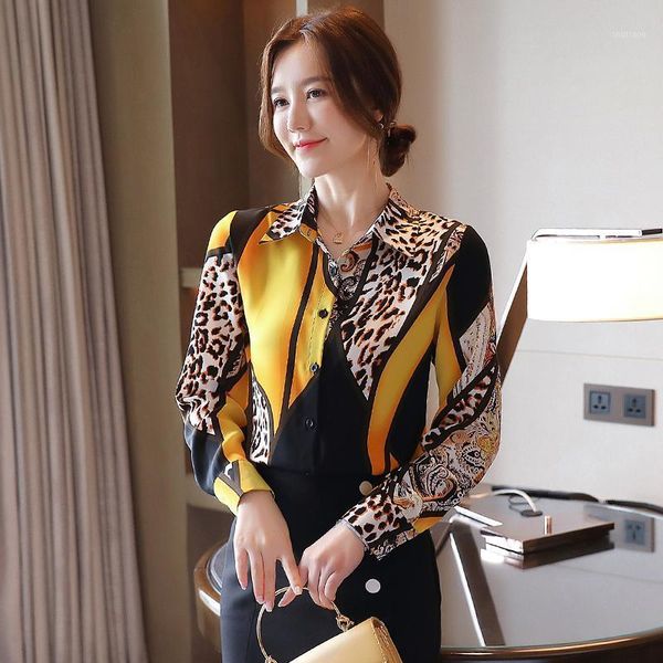 chiffon shirt women's contrast color leopard print retro western style all-match blouse design niche spring and autumn korean sh blouse, White
chiffon shirt women's contrast color leopard print retro western style all-match blouse design niche spring and autumn korean sh blouse, White
