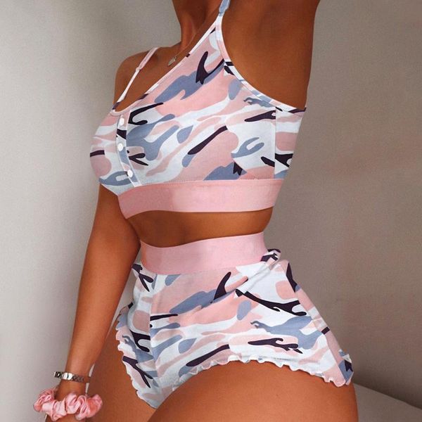 women's tracksuits camouflage pink pajamas set ruffle cami crop with shorts lingerie casual loungewear nightwear sleepwear suit, Gray
women's tracksuits camouflage pink pajamas set ruffle cami crop with shorts lingerie casual loungewear nightwear sleepwear suit, Gray