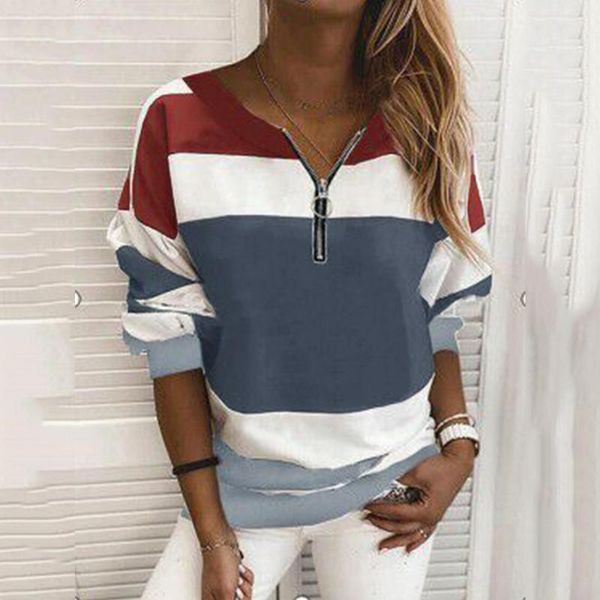 women's blouses & shirts women fashion casual loose blouse striped print zipper long sleeves autumn winter thicken, White
women's blouses & shirts women fashion casual loose blouse striped print zipper long sleeves autumn winter thicken, White