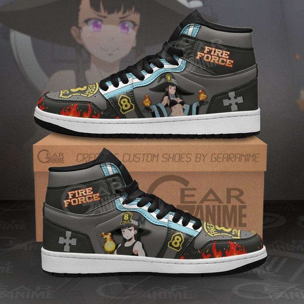 customization fire force maki oze sneakers custom anime shoes