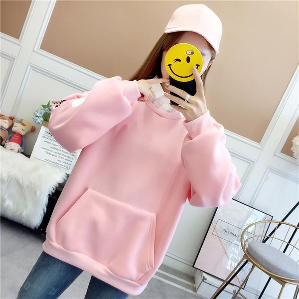women's hoodies & sweatshirts make the autumn/winter holiday two a loose collar color matching doll thickening and wool fleece frock, Black
women's hoodies & sweatshirts make the autumn/winter holiday two a loose collar color matching doll thickening and wool fleece frock, Black