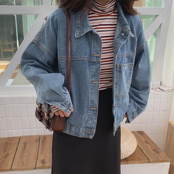 women's jackets fashionable loose-fitting autumn short-sleeved ladies spring and wild denim jacket, Black;brown
women's jackets fashionable loose-fitting autumn short-sleeved ladies spring and wild denim jacket, Black;brown