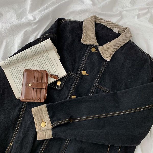 women's jackets oversize denim jacket female street fashion turn-down collar splicing cardigan women long sleeve straight outwear, Black;brown
women's jackets oversize denim jacket female street fashion turn-down collar splicing cardigan women long sleeve straight outwear, Black;brown