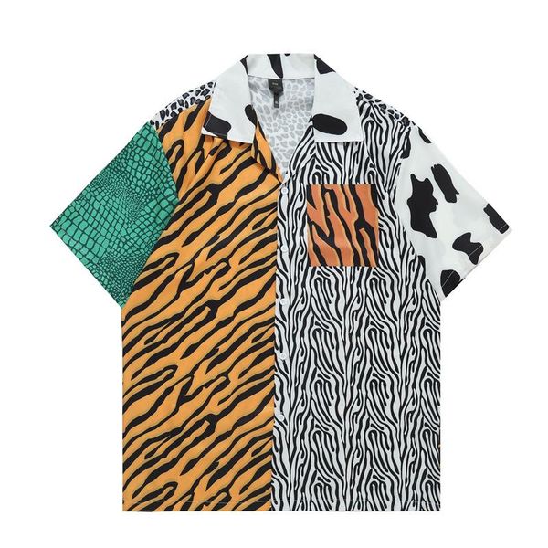 men's casual shirts short sleeve shirt men summer loose holiday beach hawaii buttons blouse animal leopard stitching camisas de hombre, White;black
men's casual shirts short sleeve shirt men summer loose holiday beach hawaii buttons blouse animal leopard stitching camisas de hombre, White;black