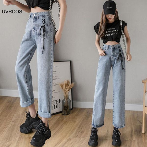 women's jeans street casual pants light color fashion strap high waist korean straight y2k, Blue
women's jeans street casual pants light color fashion strap high waist korean straight y2k, Blue
