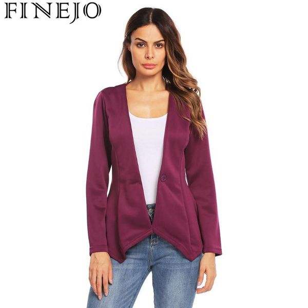 women's suits & blazers finejo slim fit irregular casual office blazer women v-neck one button solid spring autumn fashion coat casaco, White;black
women's suits & blazers finejo slim fit irregular casual office blazer women v-neck one button solid spring autumn fashion coat casaco, White;black