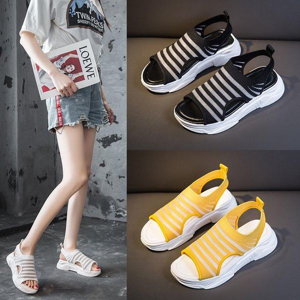 sandals 2021 summer mesh woven breathable stripes one-step platform women open toe sports, Black
sandals 2021 summer mesh woven breathable stripes one-step platform women open toe sports, Black