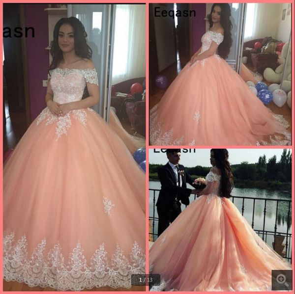 2021 robe de soiree pink ball gown lace appliques prom dress formal off the shoulder beaded princess evening gowns court train corset long s, Black
2021 robe de soiree pink ball gown lace appliques prom dress formal off the shoulder beaded princess evening gowns court train corset long s, Black