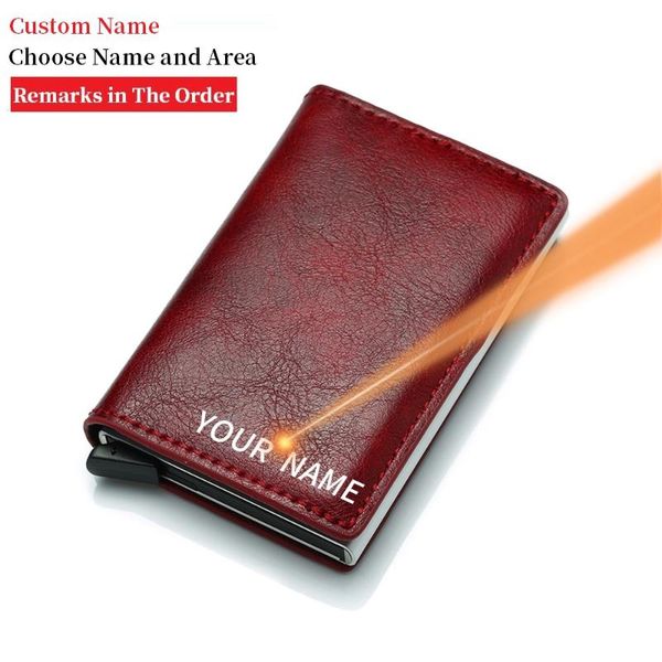 card holders mini customizable business men women coffee smart leather wallet rfid metal aluminum id bank holder, Brown;gray
card holders mini customizable business men women coffee smart leather wallet rfid metal aluminum id bank holder, Brown;gray