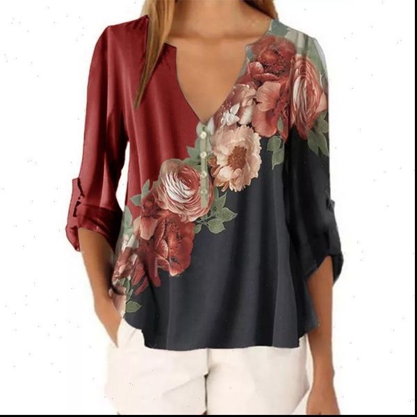 2021 new summer short sleeve shirt v neck floral print blouse fashion casual shirt drop shipping, White
2021 new summer short sleeve shirt v neck floral print blouse fashion casual shirt drop shipping, White