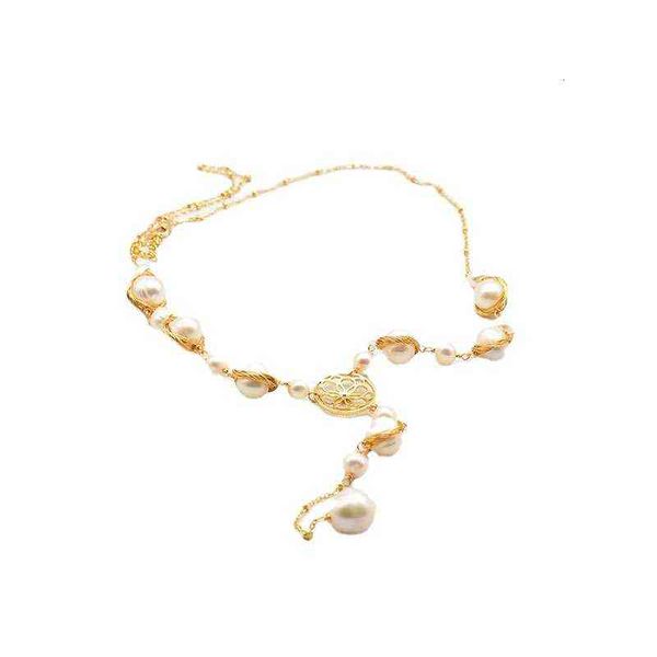 xlentag natural freshwater pearl long necklace korean fashion pure manual design long sweater chain, Silver
xlentag natural freshwater pearl long necklace korean fashion pure manual design long sweater chain, Silver