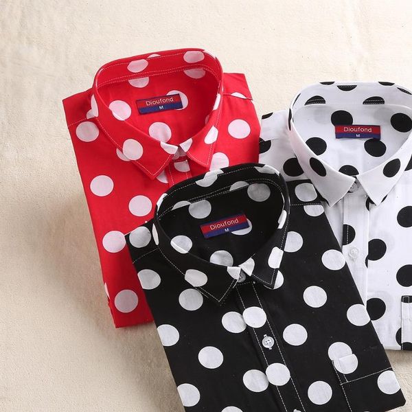red polka dot women shirts formal work ladies blouses cotton long sleeve vintage shirt plus size fashion clothes, White
red polka dot women shirts formal work ladies blouses cotton long sleeve vintage shirt plus size fashion clothes, White