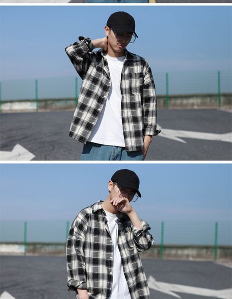 2021 new flannel plaid heavy-duty checkered riri hardware high street loose askyurself shirt vt2s, White
2021 new flannel plaid heavy-duty checkered riri hardware high street loose askyurself shirt vt2s, White