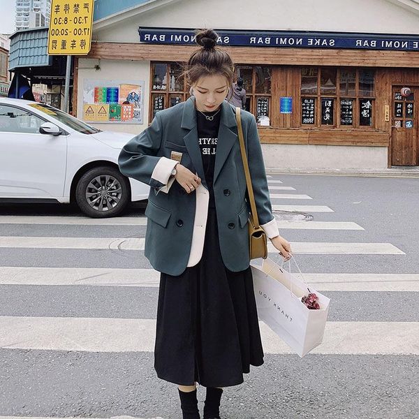women's suits & blazers real shooting blazer 2021 spring net red label versatile casual suit coat single west top, White;black
women's suits & blazers real shooting blazer 2021 spring net red label versatile casual suit coat single west top, White;black