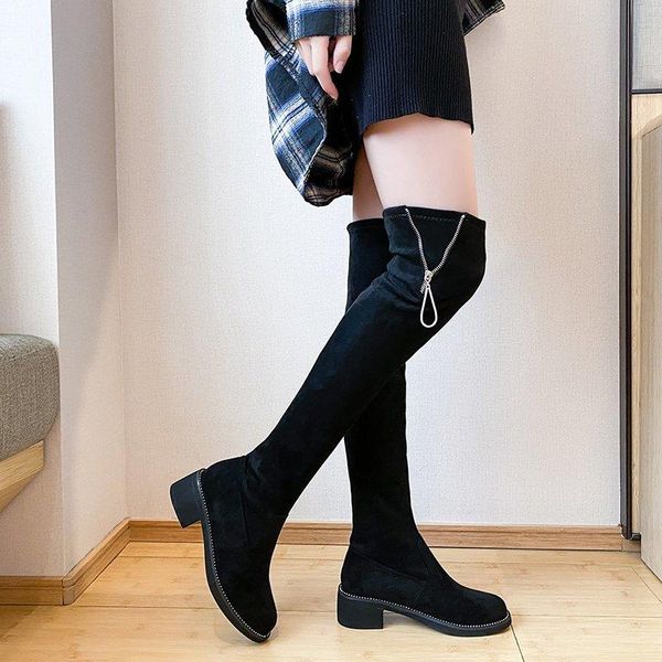 boots 2021 over-the-knee suede thick high heels women autumn black party shoes woman long sock ladies a207
boots 2021 over-the-knee suede thick high heels women autumn black party shoes woman long sock ladies a207