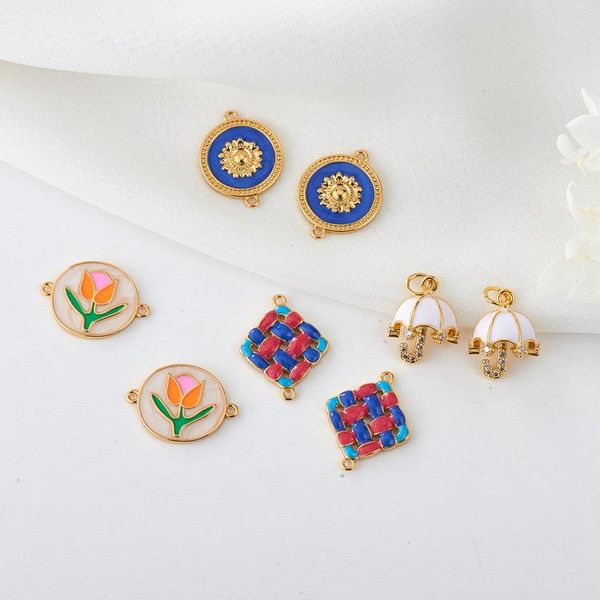 charms 10pcs/lot fashion copper gold plated zirconia dripping oil necklace bracelet connector diy accessories for jewelry making, Bronze;silver
charms 10pcs/lot fashion copper gold plated zirconia dripping oil necklace bracelet connector diy accessories for jewelry making, Bronze;silver