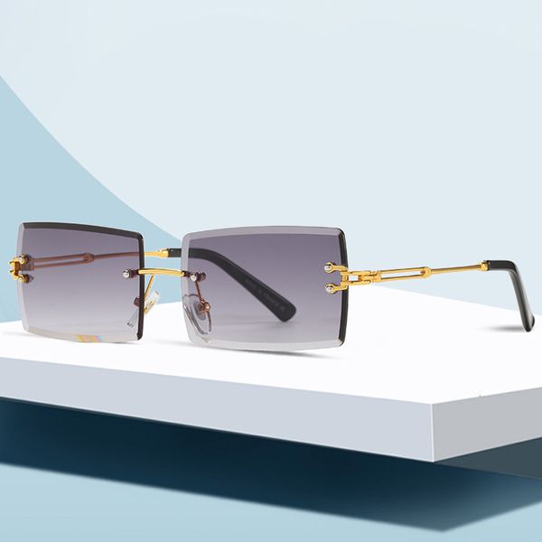 sunglasses square rimless cut edge women's gradient color fashion street glasses, White;black
sunglasses square rimless cut edge women's gradient color fashion street glasses, White;black