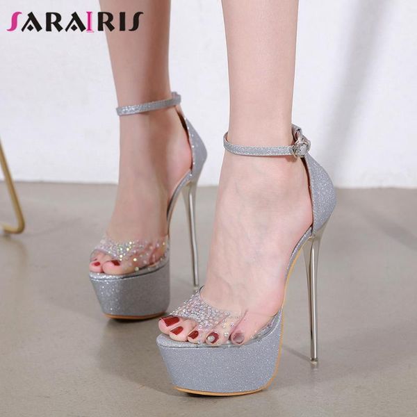 dress shoes sarairis female party sandals summer high heels platform women cover heel ankle strap rhinestone woman, Black
dress shoes sarairis female party sandals summer high heels platform women cover heel ankle strap rhinestone woman, Black