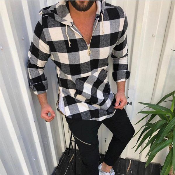 2021 vintage black white plaid new autumn men long sleeve hooded shirt mens casual pullover shirts man koszula a9zj, White;black
2021 vintage black white plaid new autumn men long sleeve hooded shirt mens casual pullover shirts man koszula a9zj, White;black