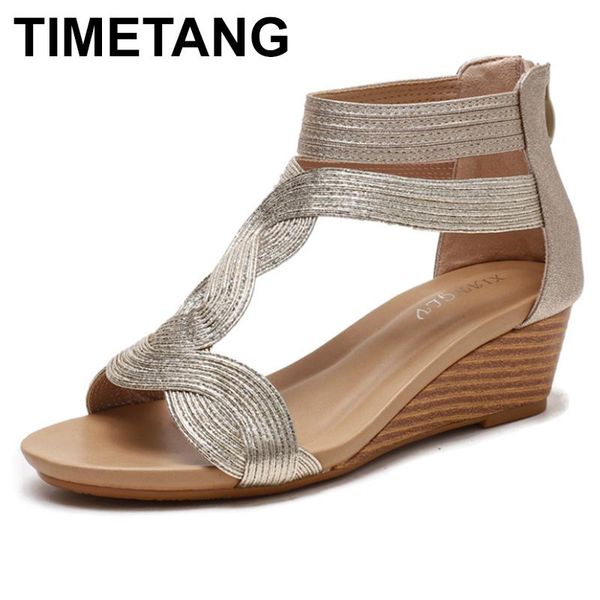 sandals timetang women wedge summer large size was thin wild women's shoes back zipper, Black
sandals timetang women wedge summer large size was thin wild women's shoes back zipper, Black