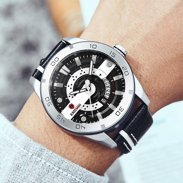 wristwatches kademan 2021 sports mens waterproof quartz watches automatic date military leather male wrist luxury relogio masculino, Slivery;brown
wristwatches kademan 2021 sports mens waterproof quartz watches automatic date military leather male wrist luxury relogio masculino, Slivery;brown